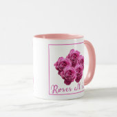 Grappige uitspraken over rozen en liefde mok (Voorkant rechts)
