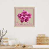 Grappige uitspraken over rozen en liefde poster (Keuken)