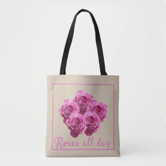 Grappige uitspraken over rozen en liefde tote bag (Voorkant)