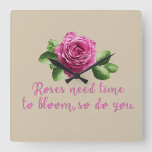 Grappige uitspraken over rozen en liefde vierkante klok