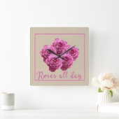 Grappige uitspraken over rozen en liefde vierkante klok (Huis)