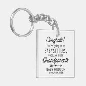 Grappige uitspraken voor grootouders-to-be sleutelhanger (Voorkant Links)