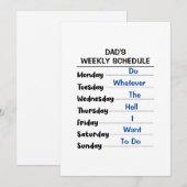 Grappige uitvaart vader weekkalender feestdagenkaart (Voorkant / Achterkant)