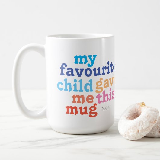 grappige UK moeder- of vaderdag favoriete kind Koffiemok (Met donut)
