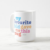 grappige UK moeder- of vaderdag favoriete kind Koffiemok (Voorkant links)