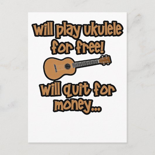 Grappige Ukulele Briefkaart (Voorkant)