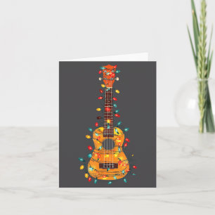 Grappige Ukulele Kerst Grafische Lichten Liefhebbe Kaart