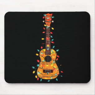 Grappige Ukulele Kerst Grafische Lichtjes Liefhebb Muismat