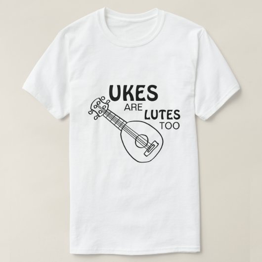Grappige Ukulele, "Ukes zijn ook Luiten" T-shirt (Design voorkant)