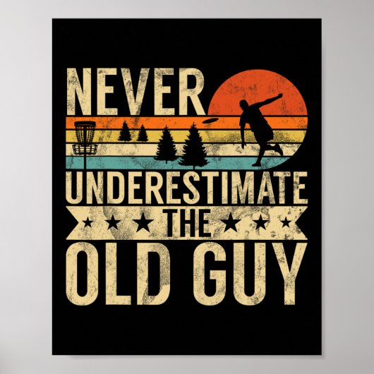 Grappige Ultimate Frisbee De Oude Man Disc Golf He Poster (Voorkant)