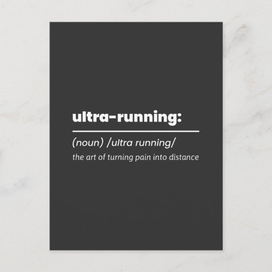 Grappige ultra hardloop definitie  briefkaart (Voorkant)