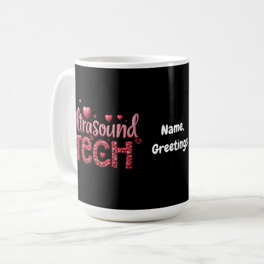 Grappige Ultrasound Tech Valentijnsdag Ideeën Koffiemok (Voorkant links)
