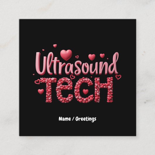 Grappige Ultrasound Tech Valentijnsdag Ideeën Vierkante Visitekaartje (Voorkant)