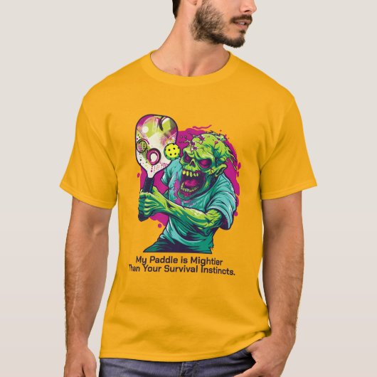 Grappige Undead Dinker, aangepaste tekst T-shirt (Voorkant)