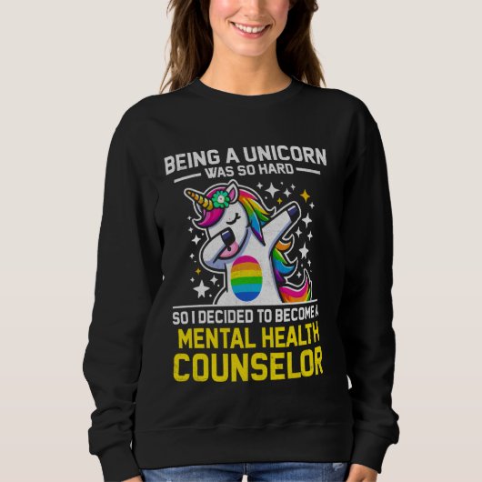 Grappige Unicorn geestelijke gezondheidsadviseur Trui (Voorkant)