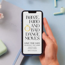 Grappige unieke digitale bruiloft Save the Date