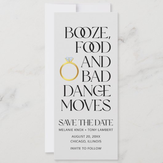 Grappige unieke digitale bruiloft Save the Date (Voorkant)