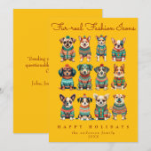 Grappige Unieke Gele Kerst Humor Honden Feestdagenkaart (Voorkant / Achterkant)