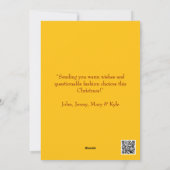 Grappige Unieke Gele Kerst Humor Honden Feestdagenkaart (Achterkant)