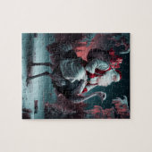 Grappige unieke kerstman en struisvogel kerstsneeu legpuzzel (Horizontaal)