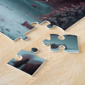 Grappige unieke kerstman en struisvogel kerstsneeu legpuzzel (Zijkant)