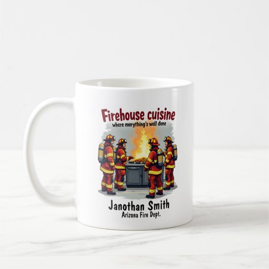 Grappige unieke kook brandweerman koffiemok (Links)