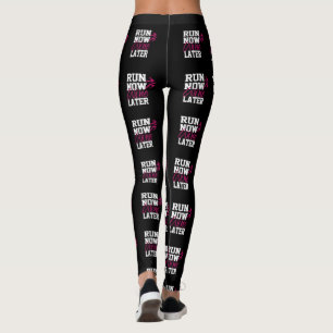 Grappige unieke nu rennen later wijn race dag plez leggings