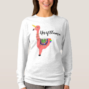 Grappige Unifllama: Eenhoorn-flamingo-lama Hybride T-shirt