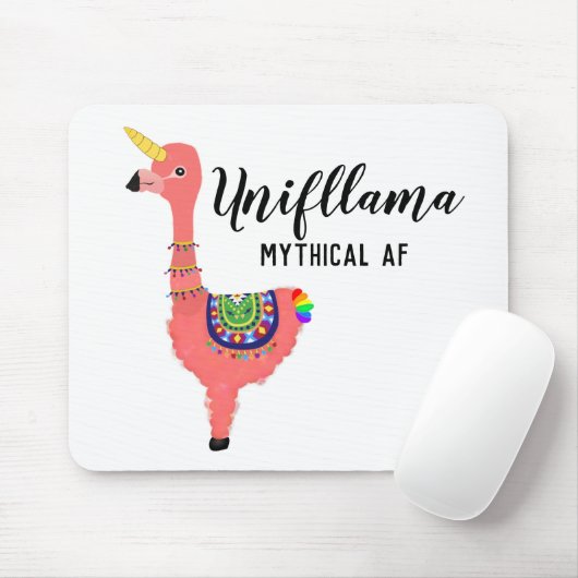 Grappige Unifllama: Eenhoorn-Flamingo-lama Mythisc Muismat (Met muis)