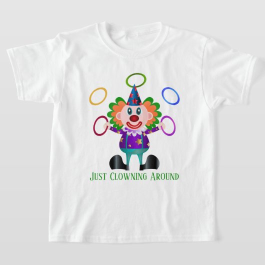 grappige unisex kinder clown add text t-shirt (Laagn)