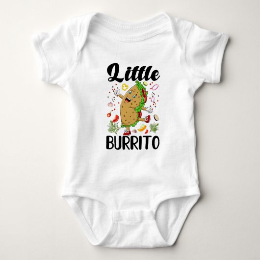 grappige unisex kleine burrito woordkunst romper (Voorkant)