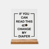 Grappige unisex luier verander woord kunst acryl bord (Voorkant)