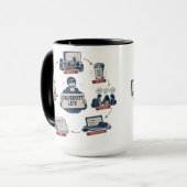 Grappige "Universitaire Leven" Cyclus Studentenlev Mok (Voorkant links)