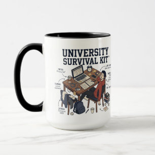 Grappige "Universitaire Survival Kit" Student Mok