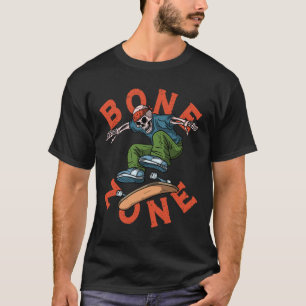 Grappige Urn Skelet Bot Zone Skateboarder Grunge T T-shirt