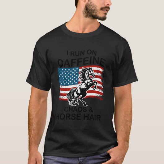 Grappige USA Flag Pride Trots Paard Racing Liefheb T-shirt (Voorkant)