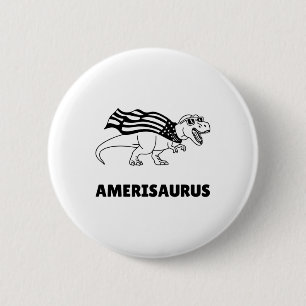Grappige USA Patriot Dinosaurus met Amerikaanse vl Ronde Button 5,7 Cm