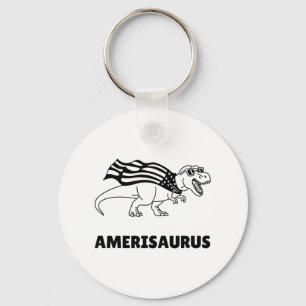 Grappige USA Patriot Dinosaurus met Amerikaanse vl Sleutelhanger