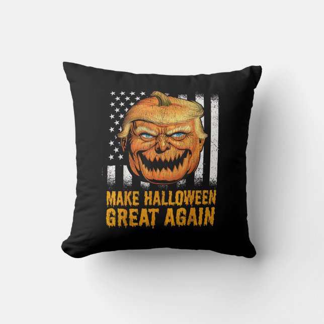Grappige USA Trumpkin maken Halloween weer geweldi Kussen (Voorkant)