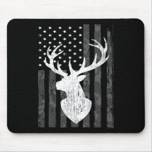 Grappige Usa Vlag Camouflage Witte Staartbok Herte Muismat
