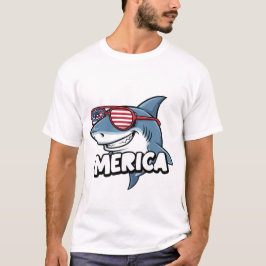 Grappige USA-vlag zonnebril Cool Amerikaanse Cute T-shirt