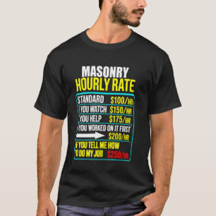 grappige uurtarief baan mannen humor metselaar met t-shirt