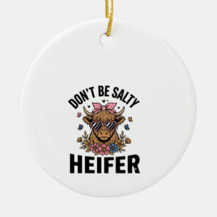 Grappige vaarskoe bloem vlinder vintage ontwerp_1 keramisch ornament