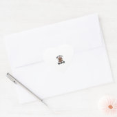 Grappige vaarzenkoe bloem vlinder vintage ontwerp_ hart sticker (Envelop)