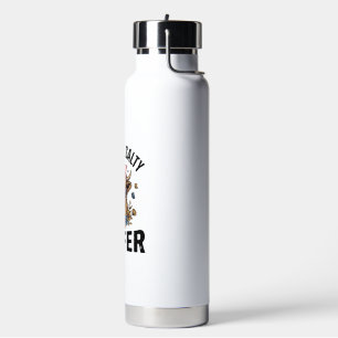 Grappige vaarzenkoe bloem vlinder vintage ontwerp_ waterfles