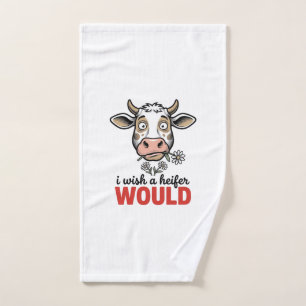 Grappige Vaarzenkoe Vintage Gravure Shirt Ontwerp_ Handdoek