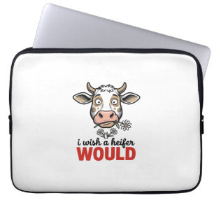 Grappige Vaarzenkoe Vintage Gravure Shirt Ontwerp_ Laptop Sleeve