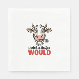 Grappige Vaarzenkoe Vintage Gravure Shirt Ontwerp_ Servet