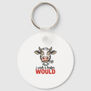 Grappige Vaarzenkoe Vintage Gravure Shirt Ontwerp_ Sleutelhanger