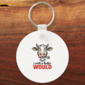 Grappige Vaarzenkoe Vintage Gravure Shirt Ontwerp_ Sleutelhanger (Voorkant)